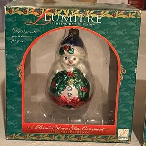 Hand Blown Glass Snowmen Ornaments (3)
1998 in excellent, like new condition